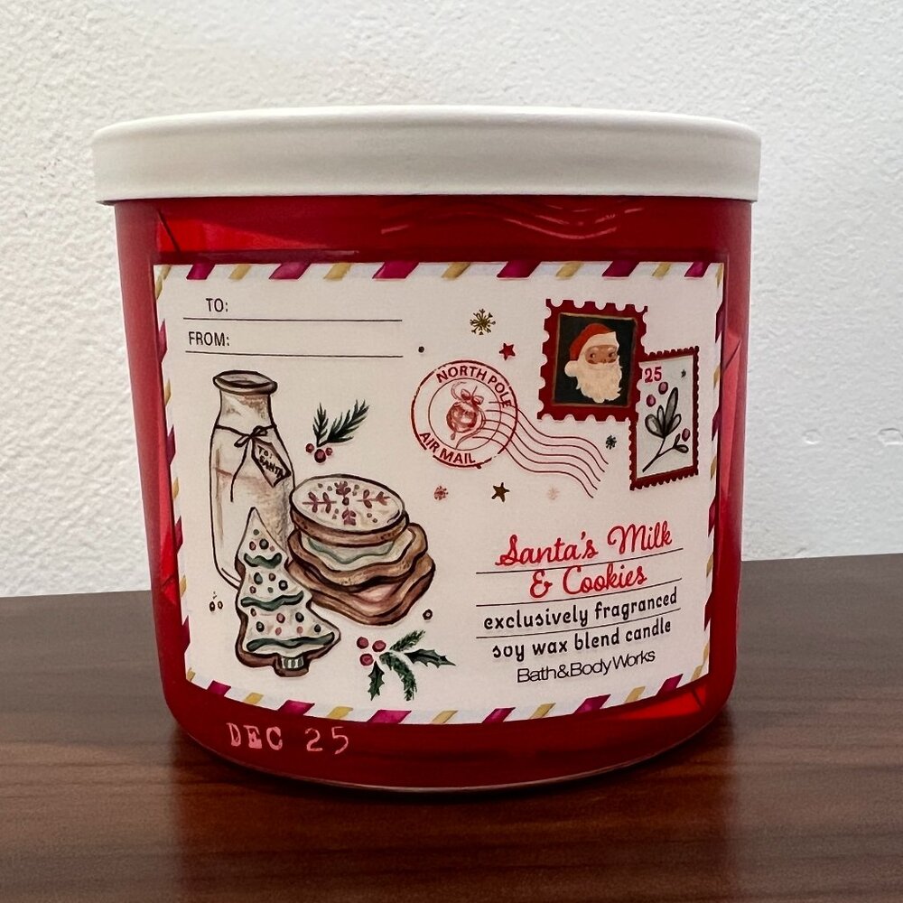 Bath & Body Works Santa's Milk & Cookies 3-Wick Candle